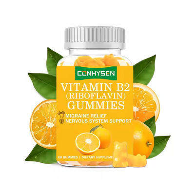 OEM ODM Vitamina B2 gomitas Riboflavina alta ayuda a aliviar el estrés Vitamina gomitas