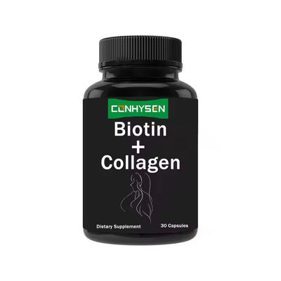 Extracto vegetal de colágeno biotina cápsulas de OEM suplemento de queratina para el cabello y la piel saludables