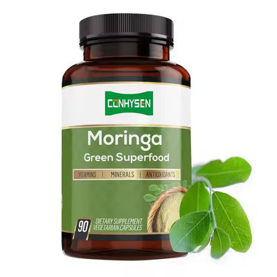 Sabor personalizado Cápsulas de Moringa orgánica pura para el sistema inmunológico y refuerzo de energía