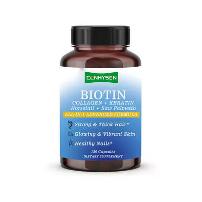 Las cápsulas de biotina de la marca OEM mejoran el brillo de la piel
