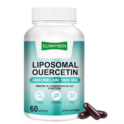 Quercetina liposomal Softgels Suplemento de hierbas de cúrcuma Apoya niveles saludables de energía