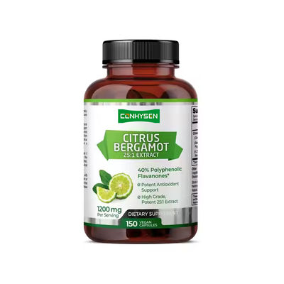 Cápsulas de Bergamot de cítricos 1200 mg por porción de suplemento de apoyo a la salud cardíaca en general