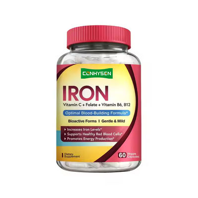 Cápsulas de hierro con suplementos de vitaminas para apoyar la formación de glóbulos rojos 60 cápsulas