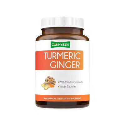 Extracto de hierbas Cúrcuma Cápsulas de jengibre Suplemento de apoyo Flora digestiva intestinal saludable
