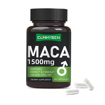 Sabor personalizado cápsulas de mejora masculina raíz de maca suplemento dietético ofrece resistencia