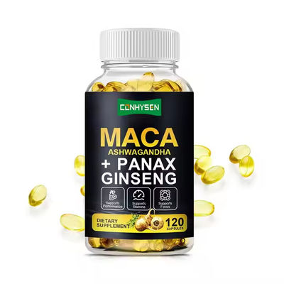 Herbal Health Suplemento de Maca Softgels Ashwagandha Ginseng para hombres Mejorador de las vitaminas