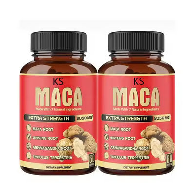 Extracto de raíz de maca cápsulas de mejora masculina con 7 ingredientes herbales extra fuerza
