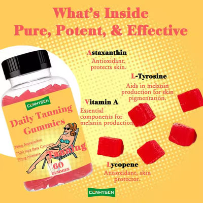 Gummies de bronceado Astaxantina Antioxidante para mejorar la apariencia de la piel Protección UV