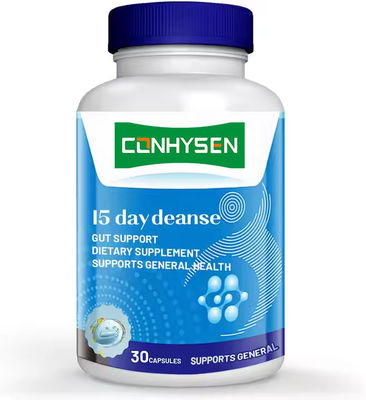 Marca privada 15 días cápsulas de limpieza intestinal para la salud digestiva y salud intestinal adelgazamiento corporal