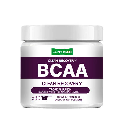 Polvo de BCAA de Recuperación Limpia Personalizado 100% Vegano Aumenta el Rendimiento Cognitivo y la Función Cerebral