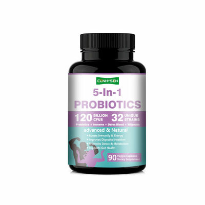 Cápsulas prebióticas 5 en 1 de marcas privadas Promueven la desintoxicación y el metabolismo Suplementos probióticos