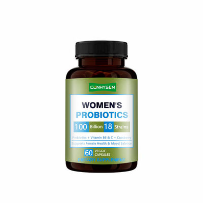 Suplemento dietético de cápsulas de probióticos premium personalizadas para mujeres que apoyan el equilibrio del estado de ánimo