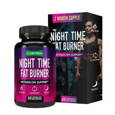 Etiqueta personalizada Quemador de grasa nocturno Apoyo al metabolismo Quema de calorías Sueño profundo Despertar renovado