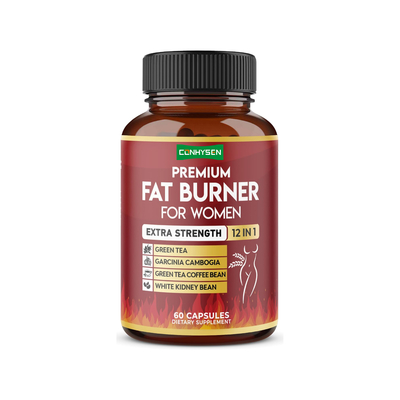 Quemador de grasa 12 en 1 de fuerza extra para mujeres, cápsulas veganas con té verde, Garcinia Cambogia, frijol blanco, apoyo al metabolismo y la digestión