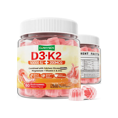 Suplemento dietético de sodio Apoyo al sistema inmunológico Salud Vitamina D3 K2 Goma