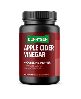 Las cápsulas de pérdida de peso con chile natural y las cápsulas de vinagre de sidra de manzana apoyan el control de peso