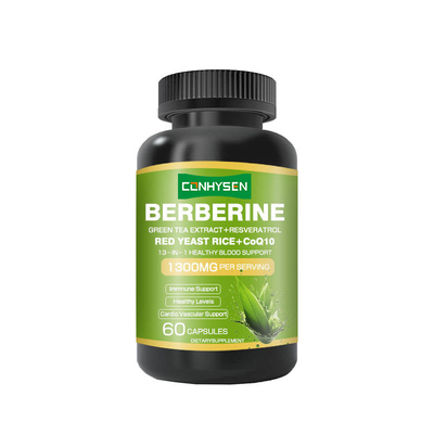 OEM/ODM 1300mg cápsulas de berberina 13-en-1 para apoyar la sangre sana Suplemento de extracto de té verde