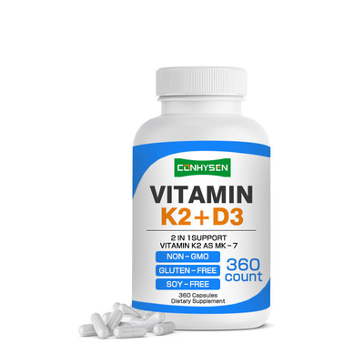 Personalización Vitamina K2 D3 cápsulas 2 en 1 apoyo cápsula estimula el corazón hueso y la salud inmune