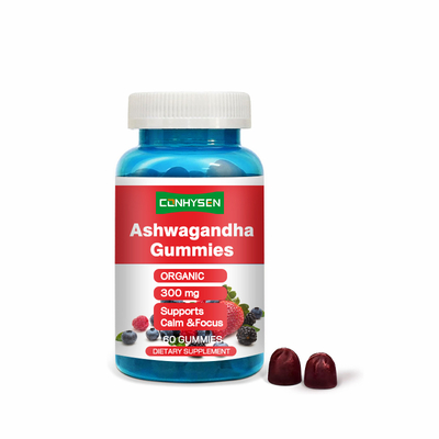 Gomitas de Ashwagandha al por mayor para la calma y la concentración, 60 unidades