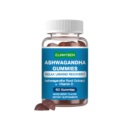 Gomitas de Ashwagandha con Vitamina D3 para el Crecimiento Muscular, 18 Meses de Vida Útil