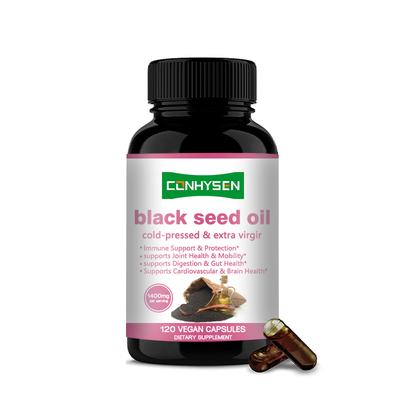Cápsulas de Aceite de Semilla Negra Orgánico, 60 Cápsulas para la Digestión y la Salud Cerebral