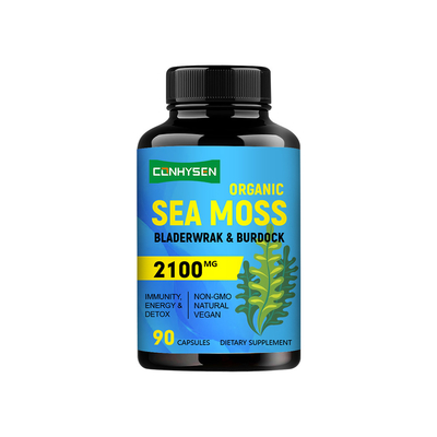 Cápsulas personalizadas de musgo marino 2100mg Apoyo a la función tiroidea Directo de fábrica