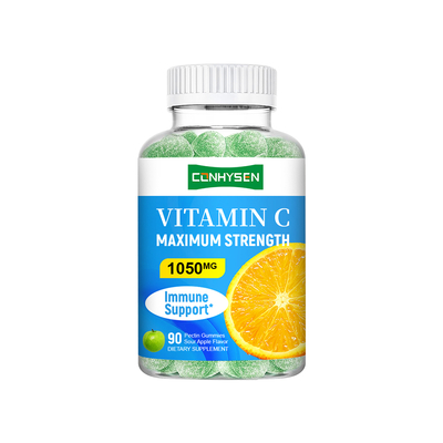 Gomitas de vitamina C de 1050 mg al por mayor para impulsar la salud del cabello, la piel y las uñas (ODM)